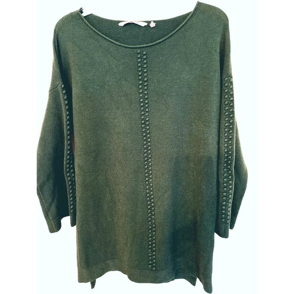 Soft Surroundings Sweaters - Soft Surroundings Green Knit Sweater Long Sleeve Textured Design Comfortable M
